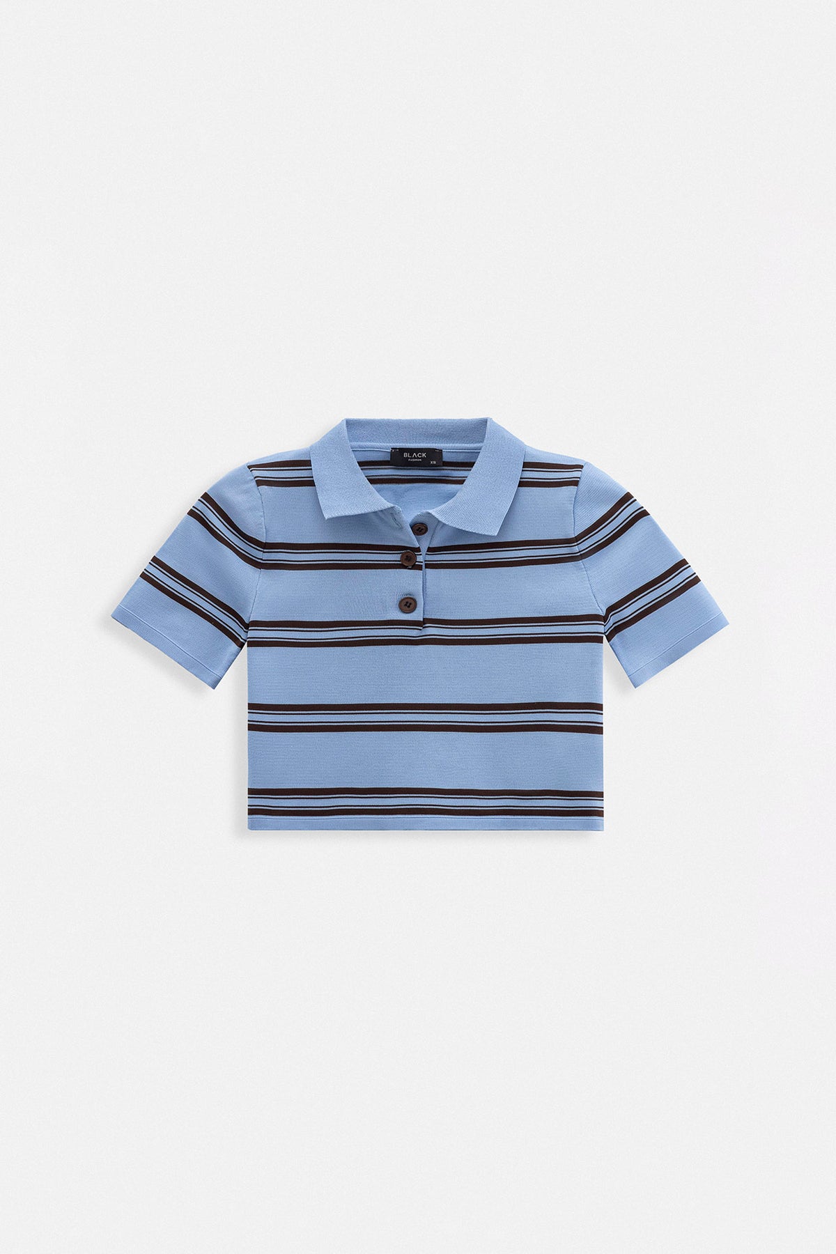 LOCKETTE - Striped Polo Cropped Tee