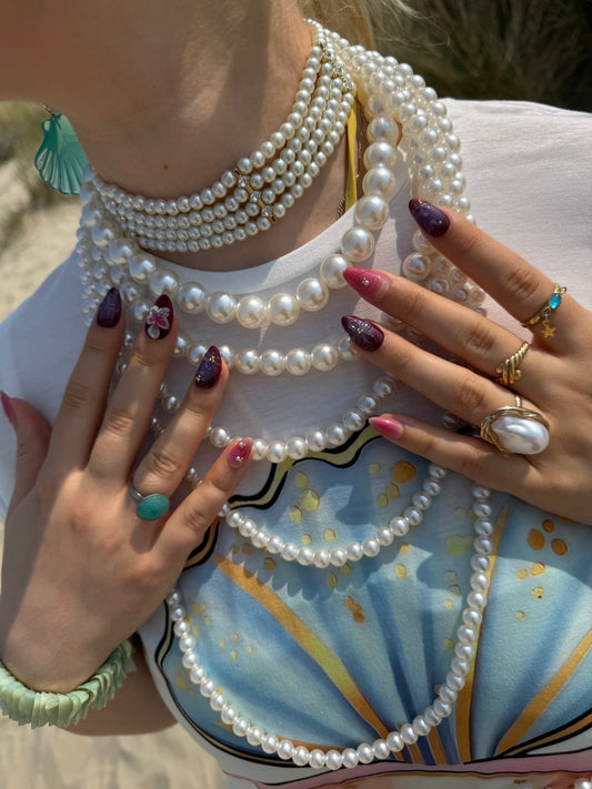 PRIMARINA - Pearl Row Rhinestone Choker