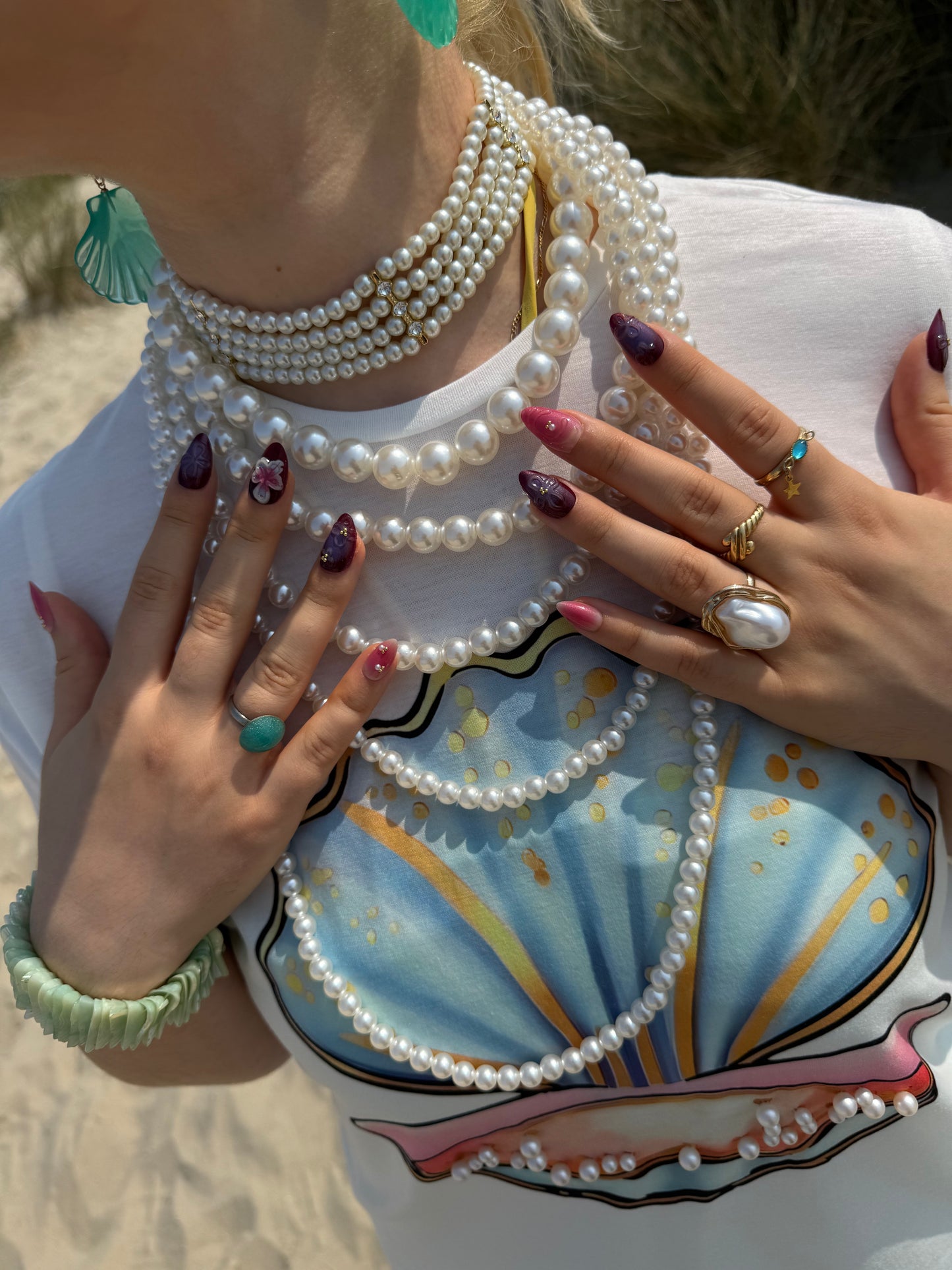 PRIMARINA - Pearl Row Rhinestone Choker