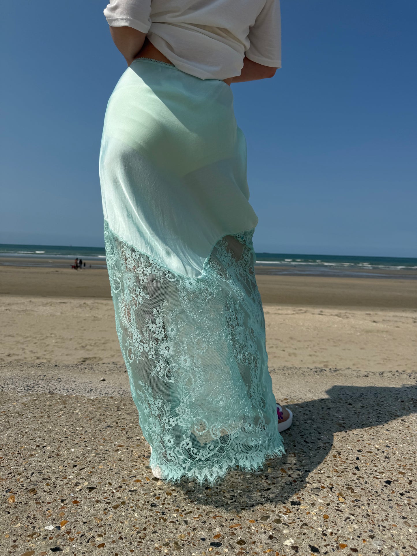 AQUAMARINE - Maxi Lace Skirt - Turquoise