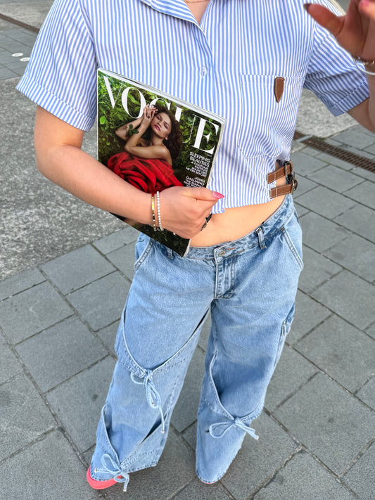 JUDY - Cropped Belt Shirt