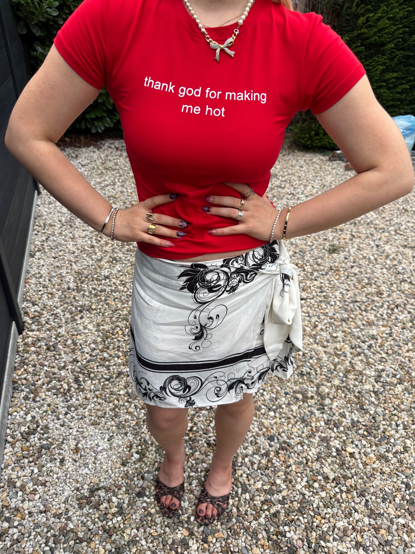 RAQUELLE - "thank god for making me hot" T-Shirt