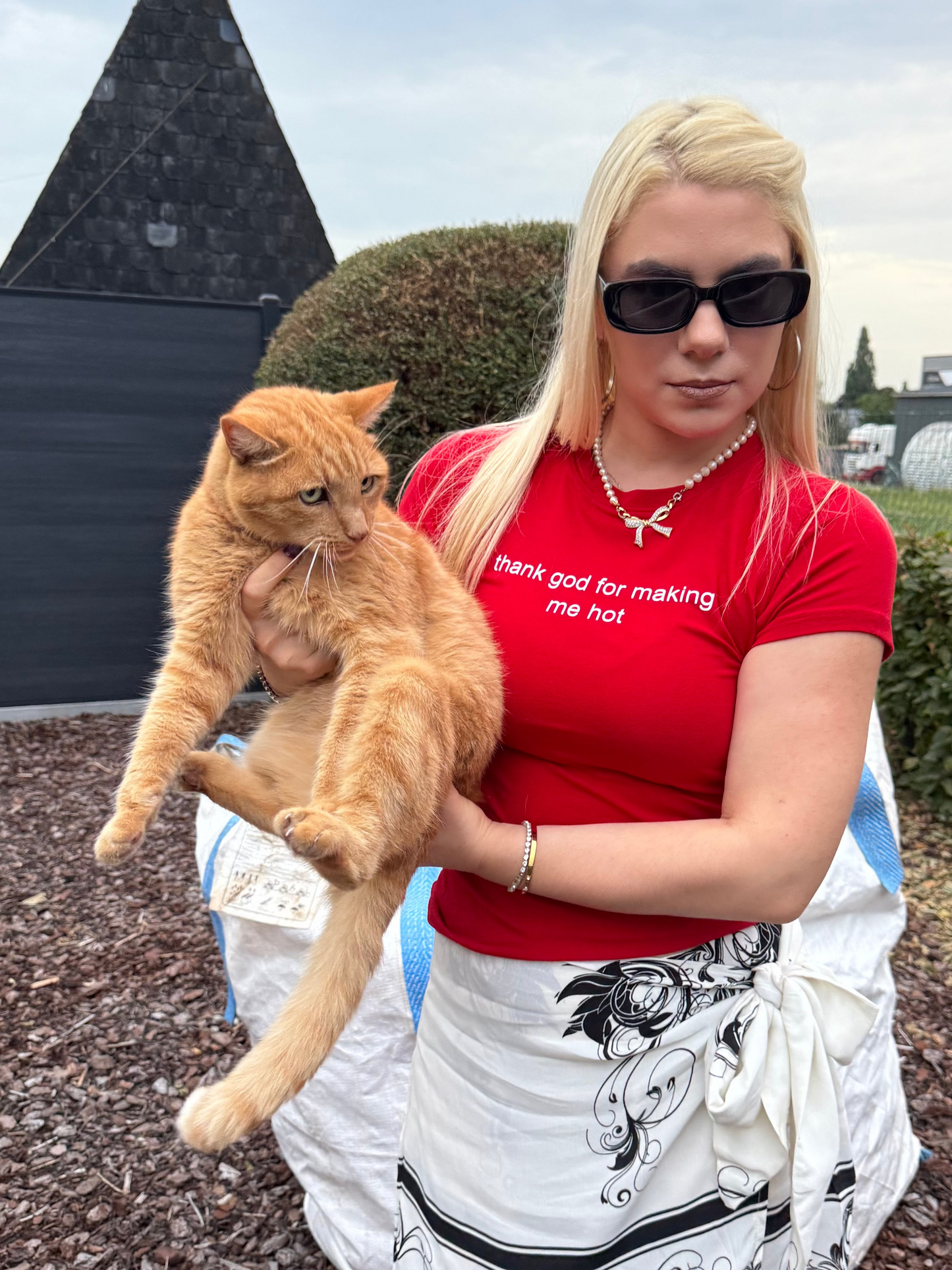 RAQUELLE - "thank god for making me hot" T-Shirt