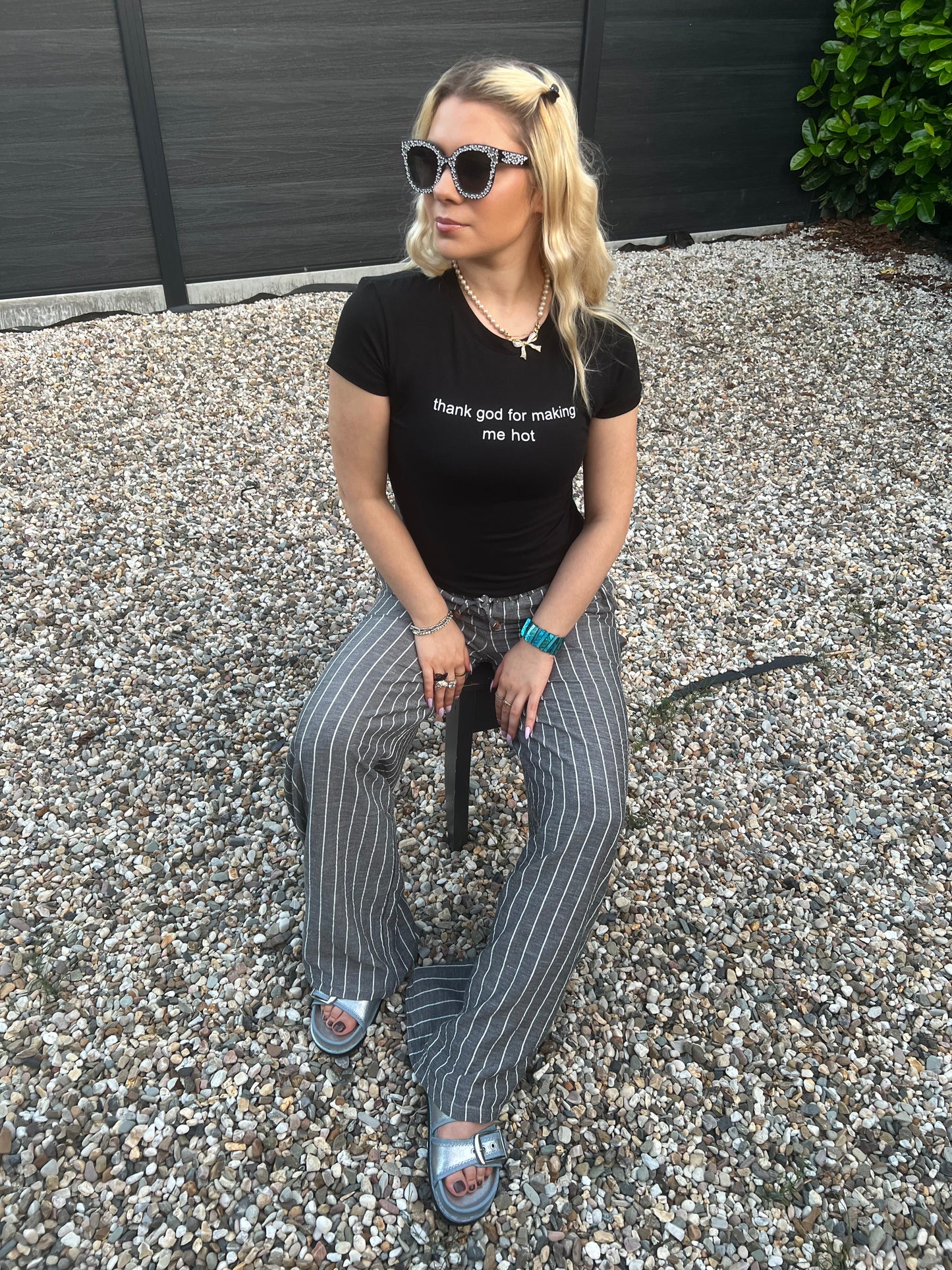 RAQUELLE - "thank god for making me hot" T-Shirt