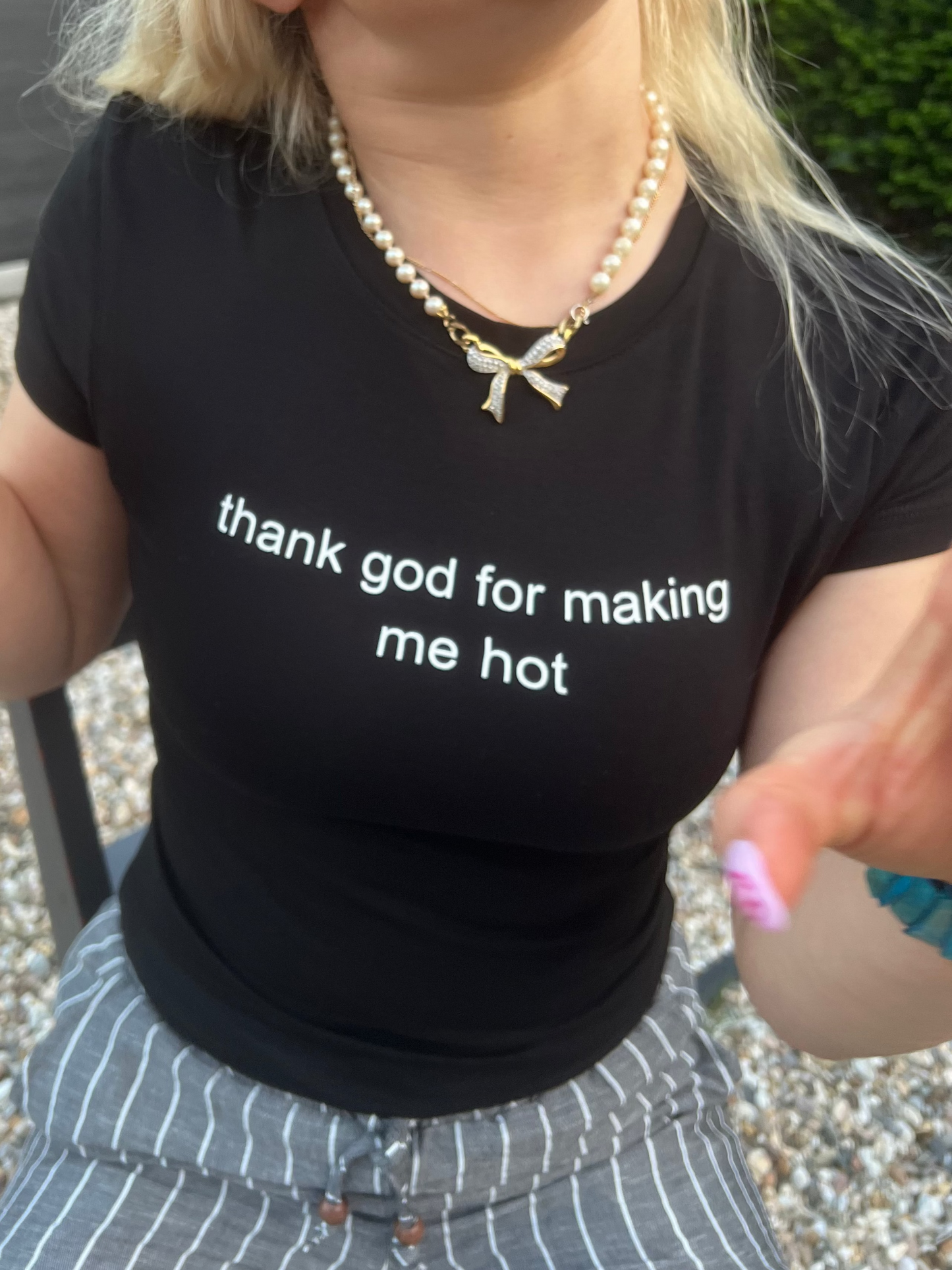 RAQUELLE - "thank god for making me hot" T-Shirt