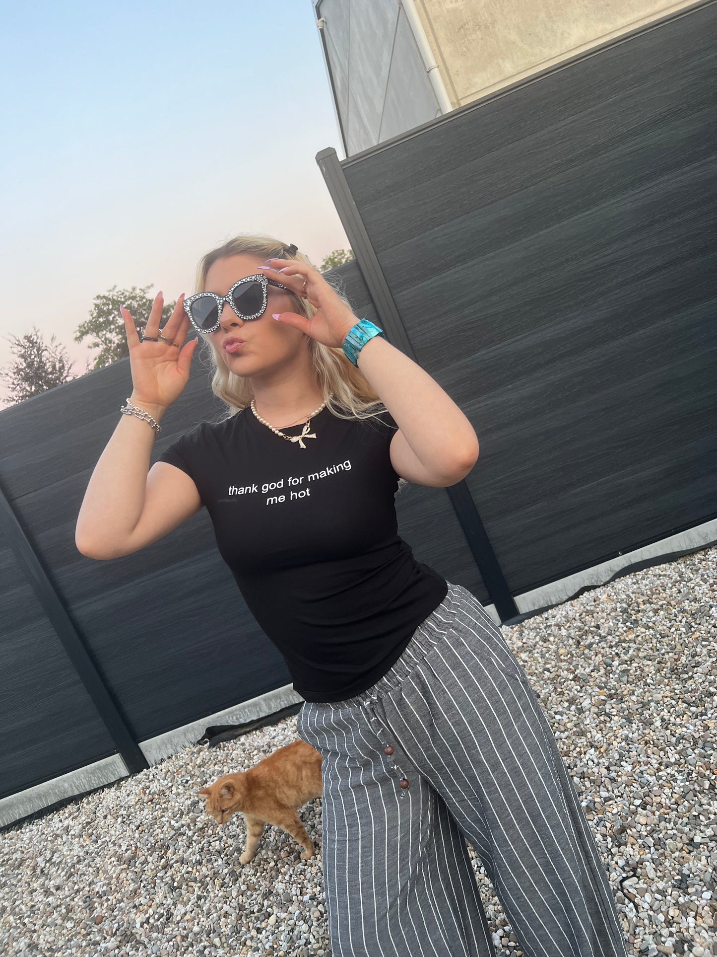 RAQUELLE - "thank god for making me hot" T-Shirt