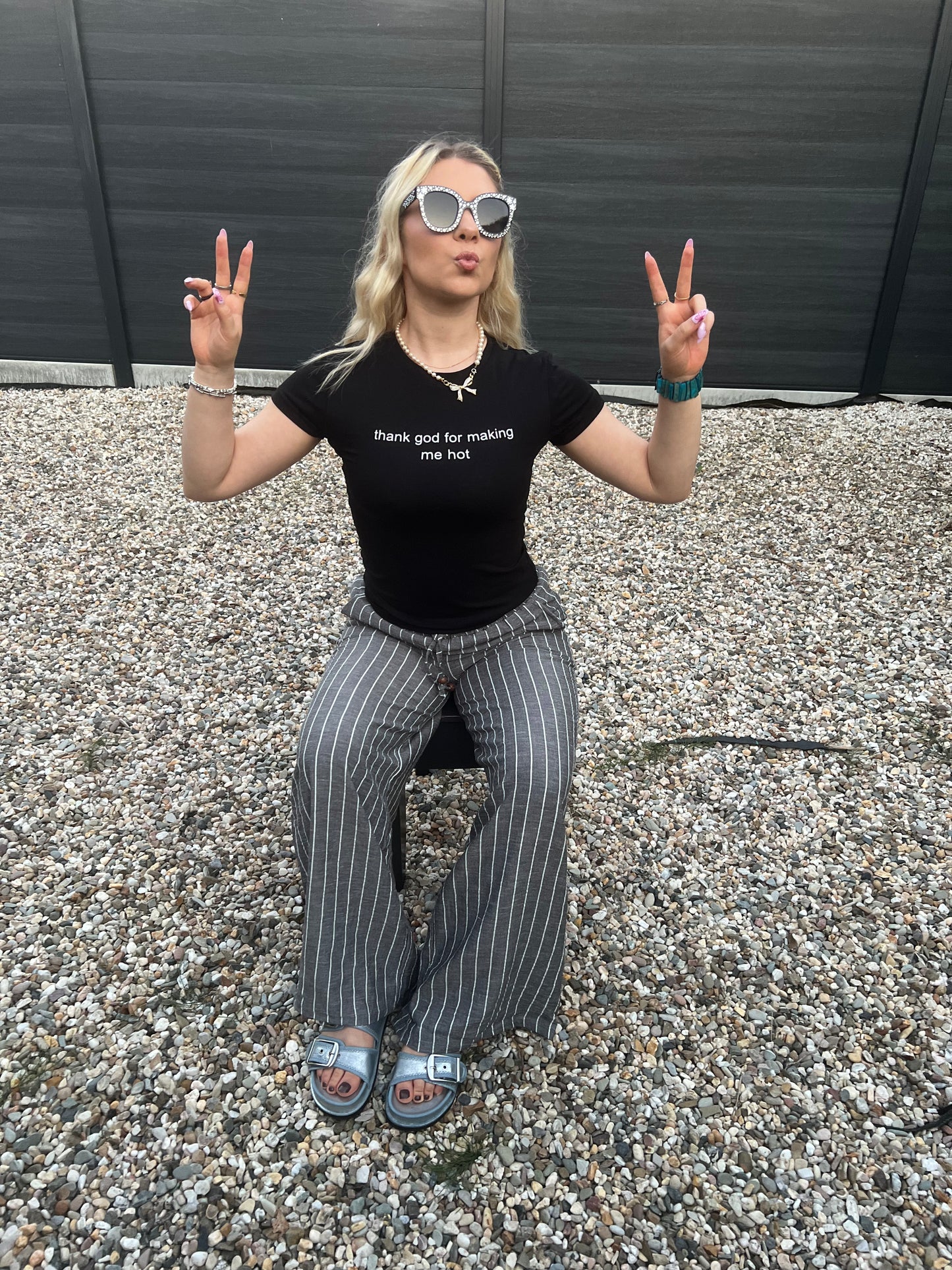 RAQUELLE - "thank god for making me hot" T-Shirt