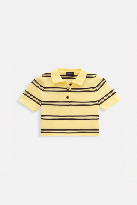 LOCKETTE - Striped Polo Cropped Tee