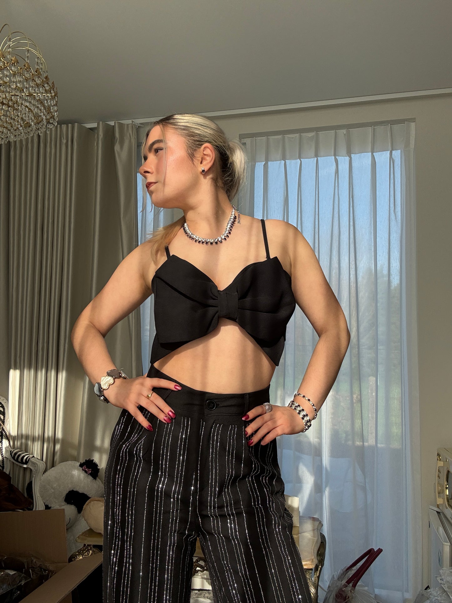 CATHERINE - Bow Bustier Top