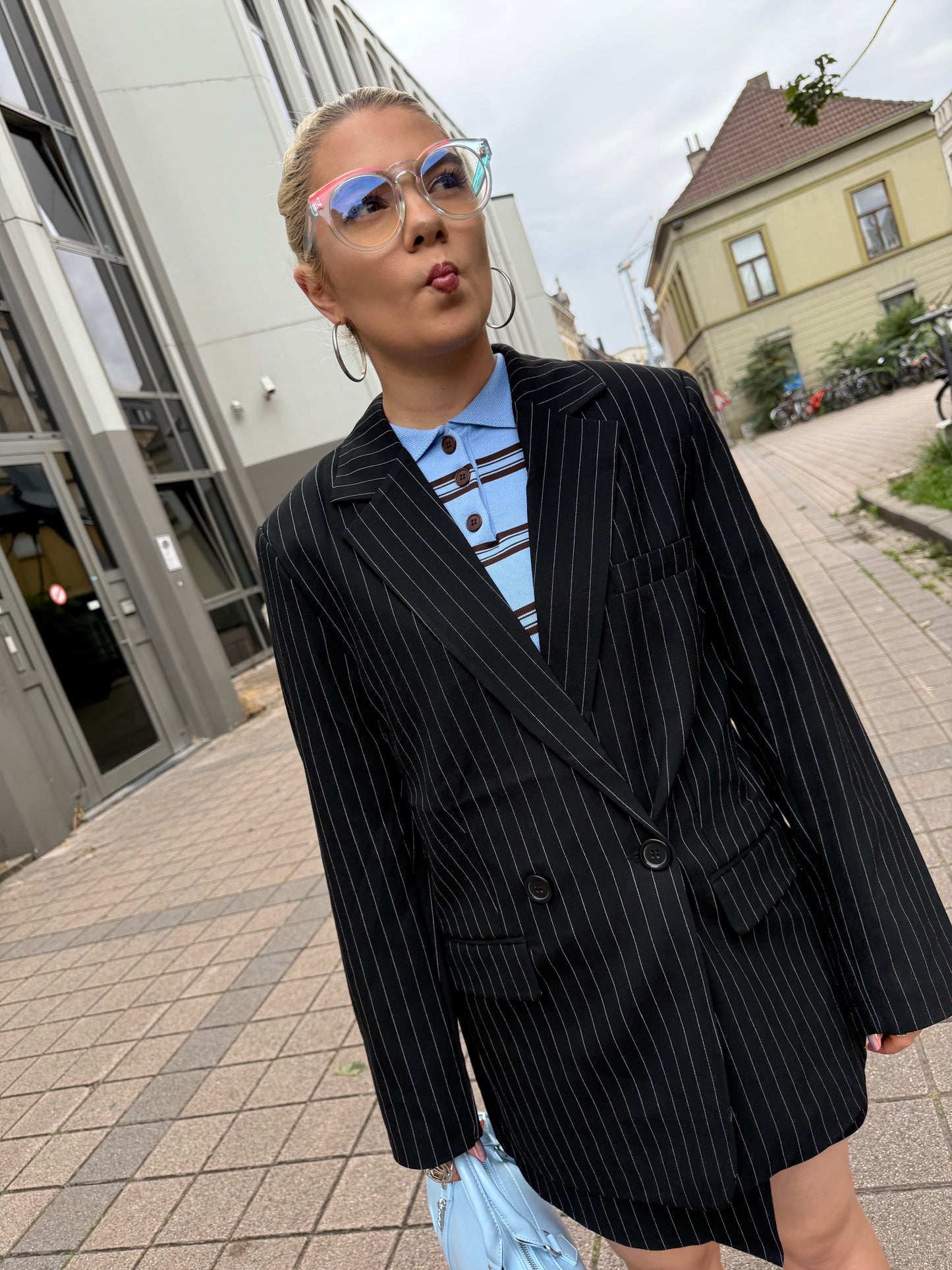 SKELLINGTON - Pinstripe Suit Set - Black