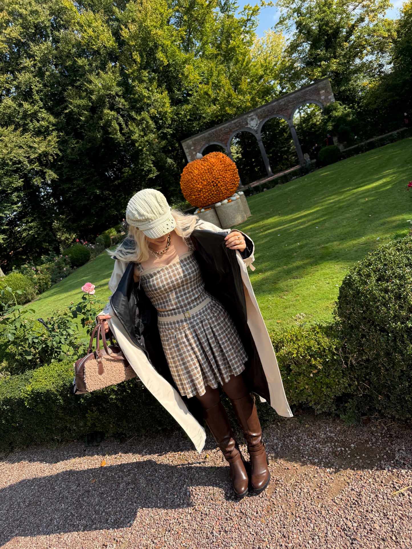 SIENNA - Pleated Plaid Skirt