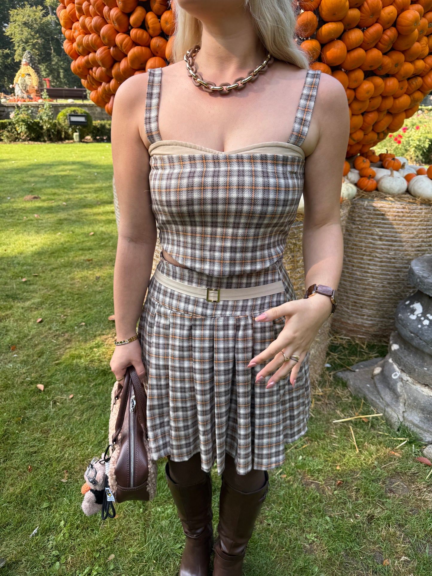 SIENNA - Plaid Bustier Top