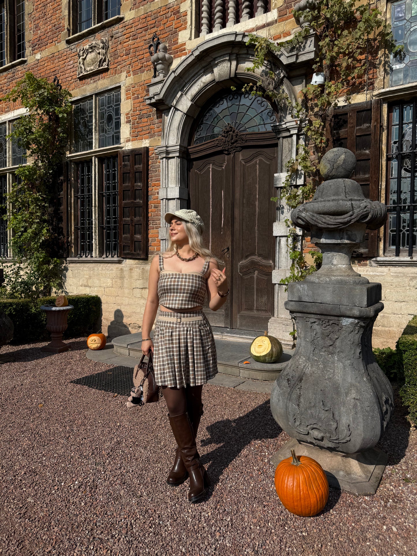 SIENNA - Pleated Plaid Skirt