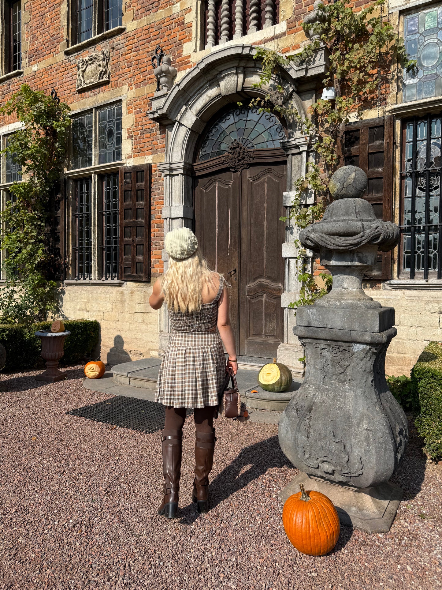 SIENNA - Pleated Plaid Skirt