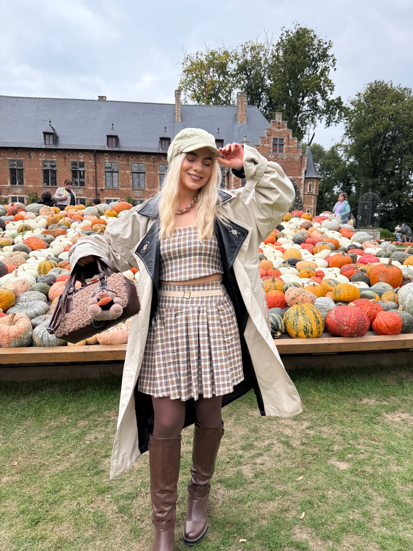 SIENNA - Pleated Plaid Skirt