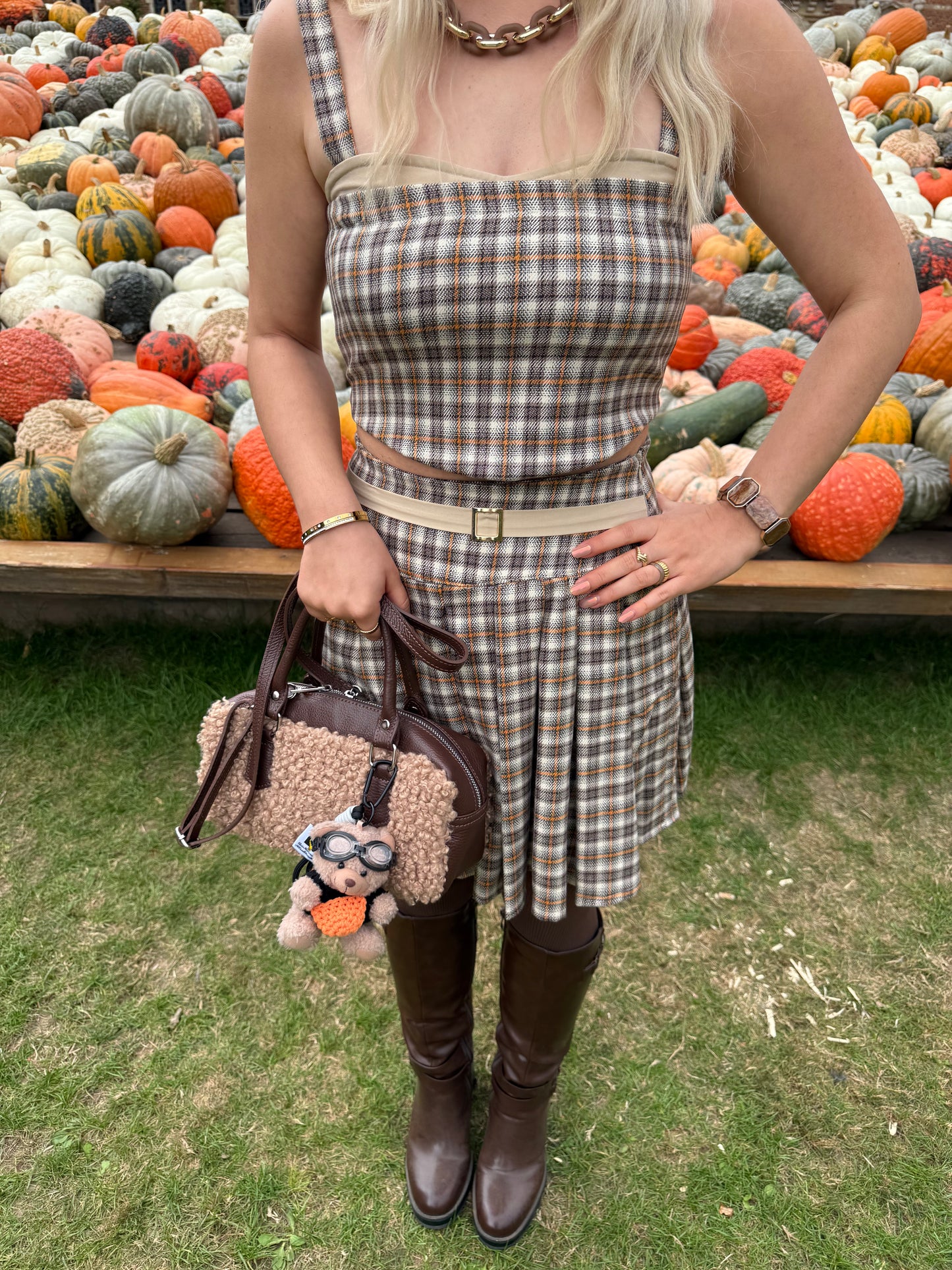 SIENNA - Pleated Plaid Skirt