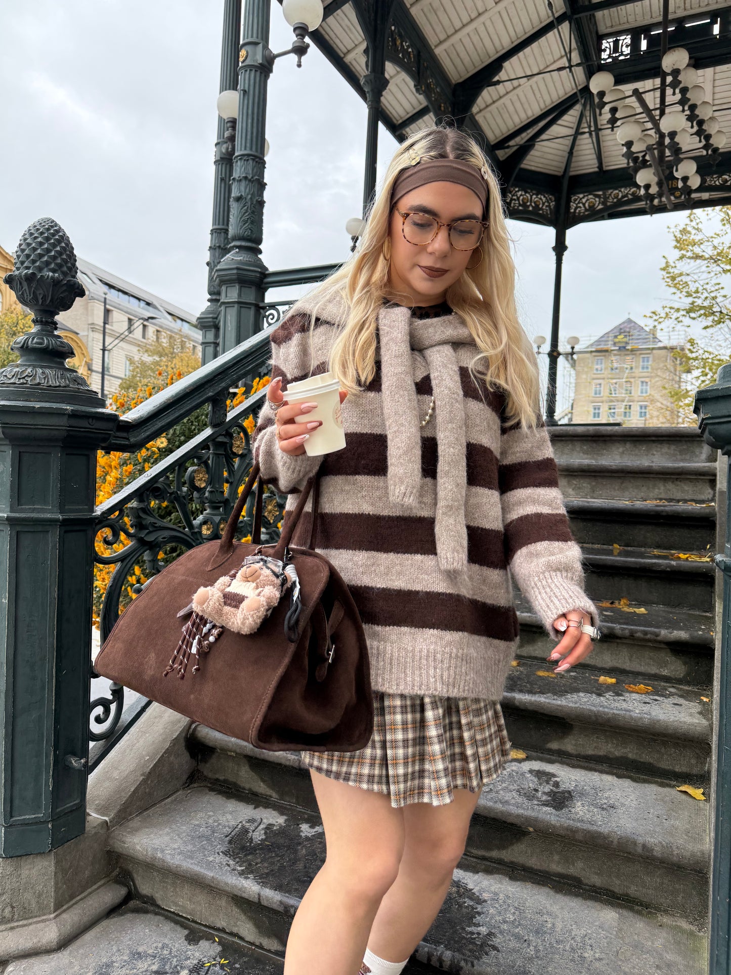 WHIPPA - Striped Tie Knit - Taupe