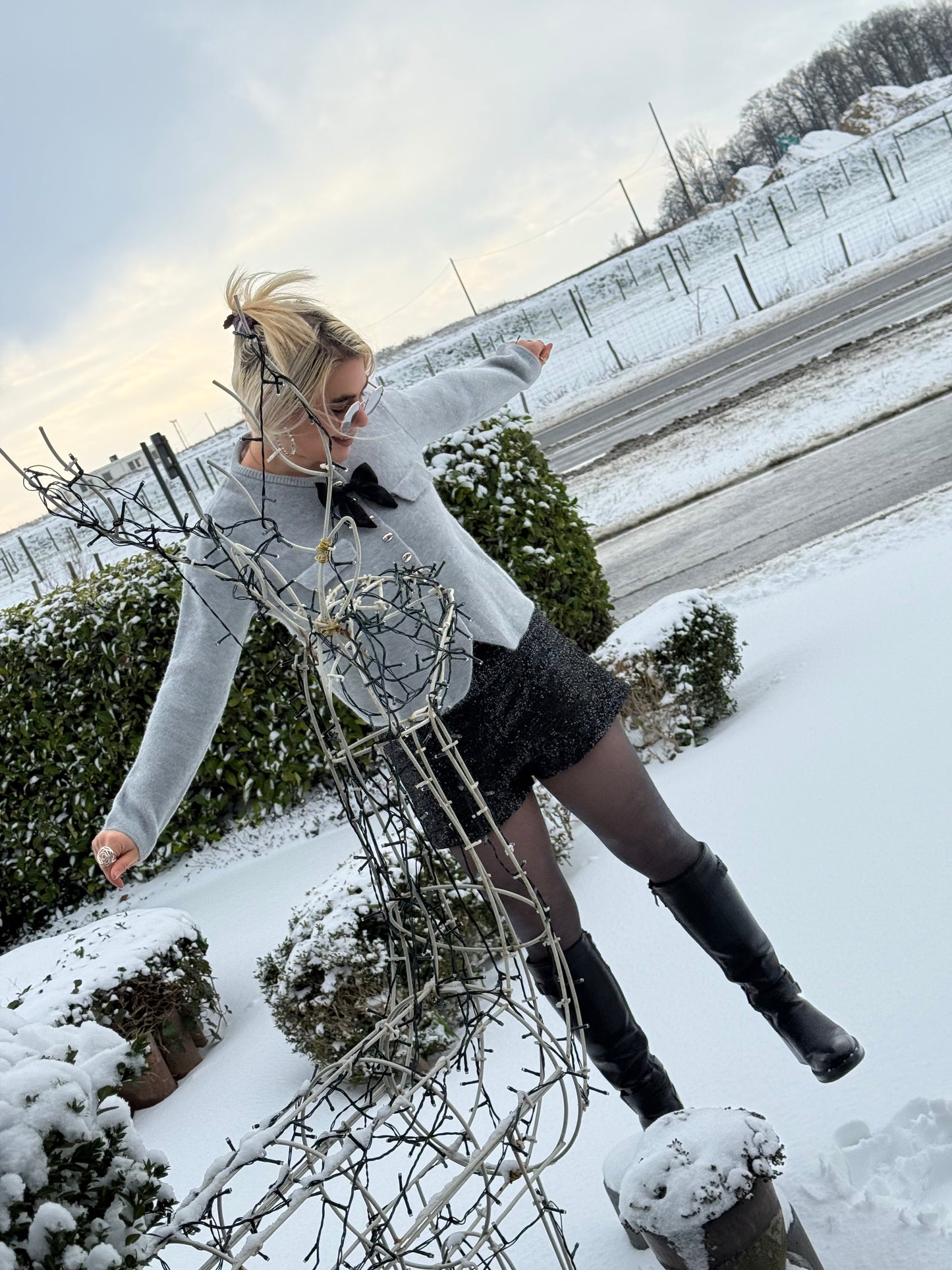 THUMPER - Bow Button Up Knit Cardigan