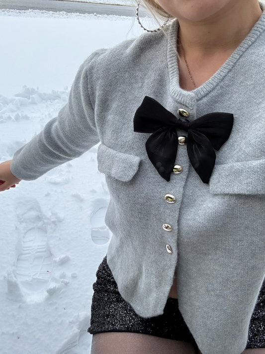 THUMPER - Bow Button Up Knit Cardigan
