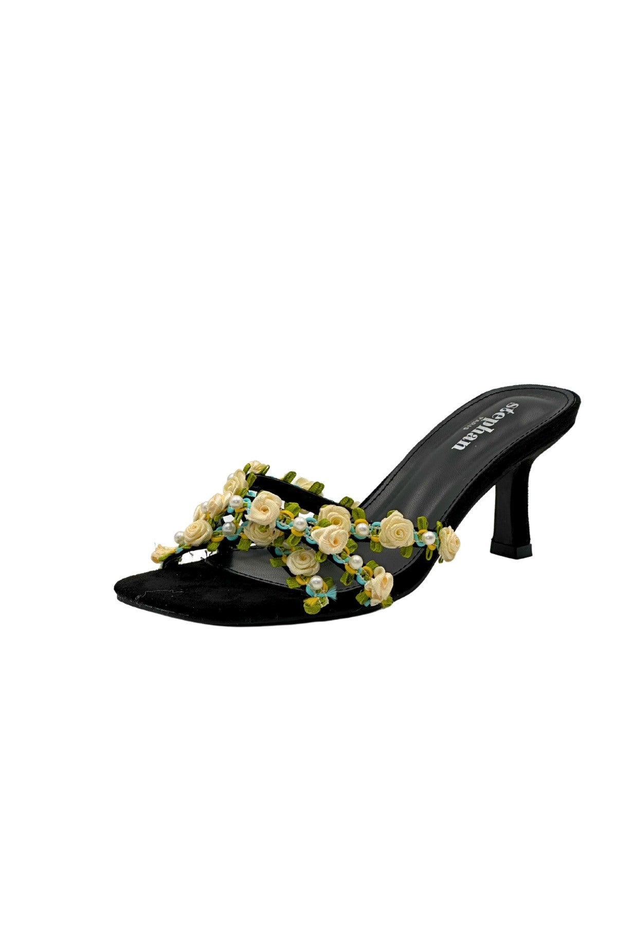 BELLOSSOM - Flower Pearl Kitten Heels